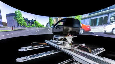 Hyundai plans to use VR simulators in vehicle development An Ansible Motion’s VR driving simulator.