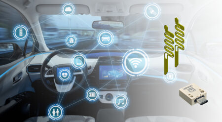 Electroformed contacts set to redefine high-end electronics testing Infographic showing elements of a connected car with Omron's XP2U-001 testing socket