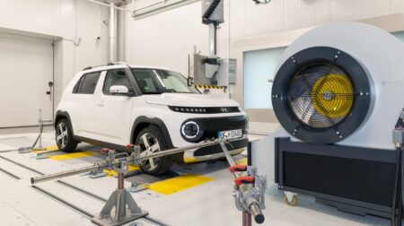 Hyundai opens €150m Square Campus R&D center in Germany The HMETC Chassis Dynometer testing a vehicle